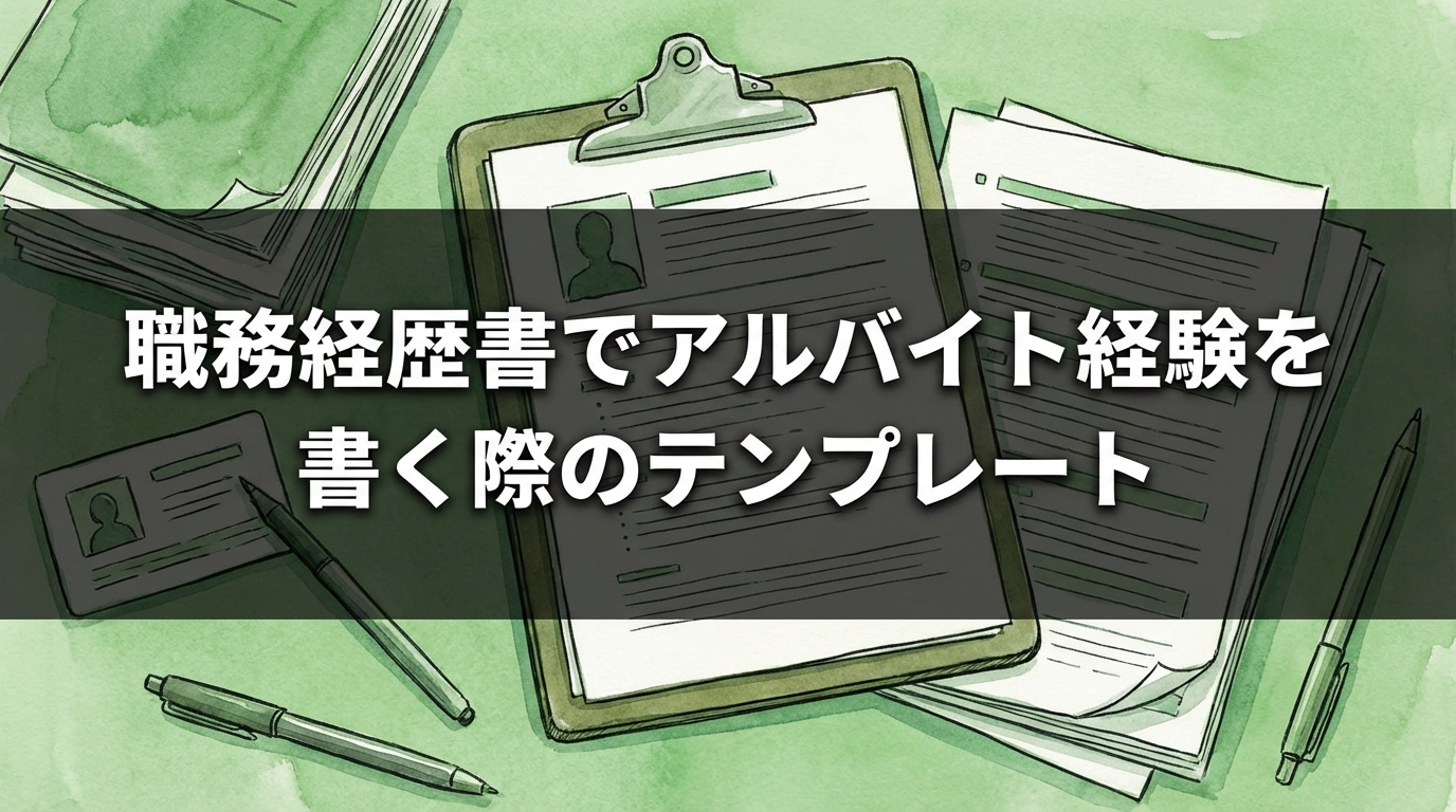 職務経歴書でアルバイト経験を書く際のテンプレート