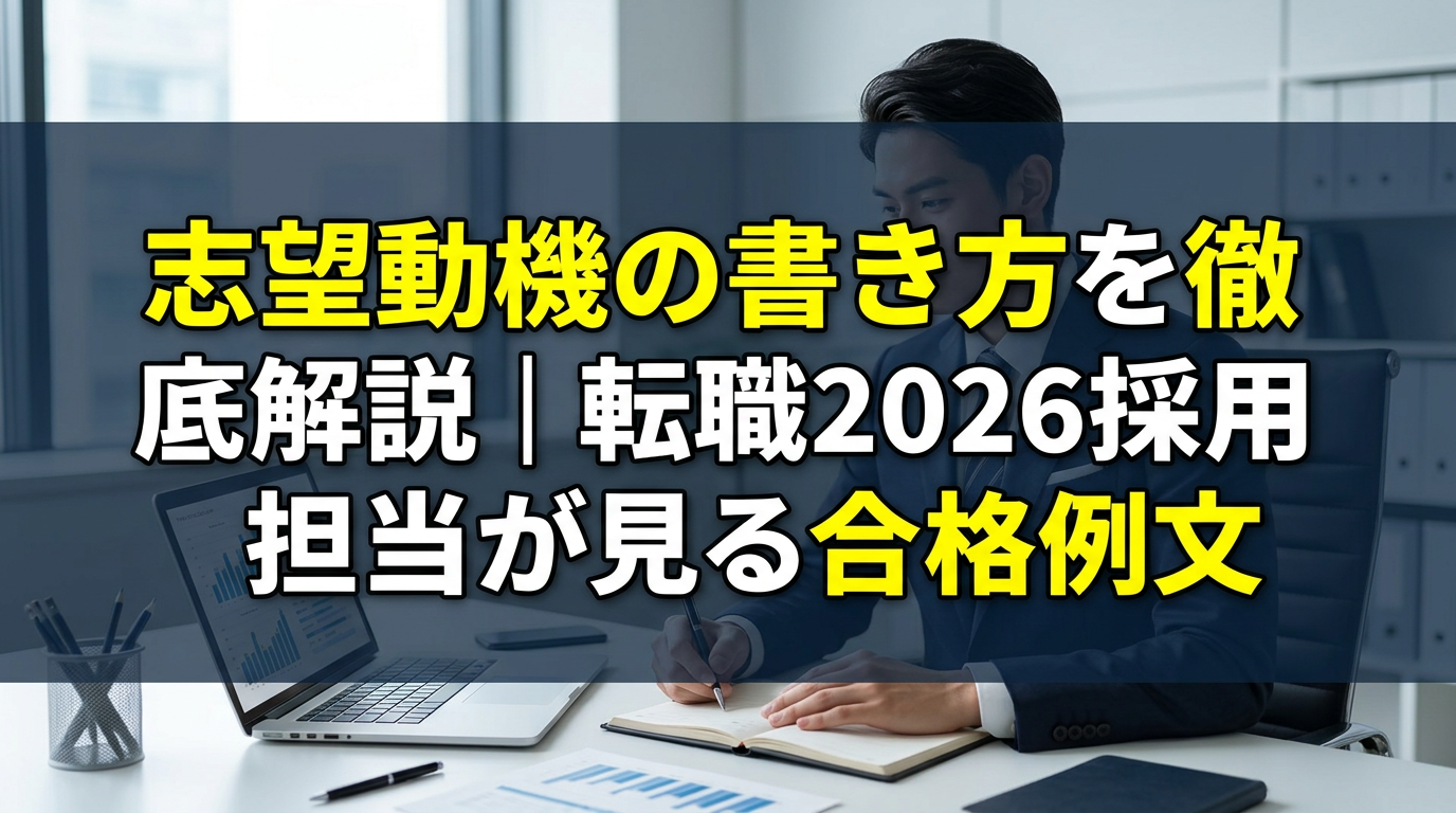 志望動機の書き方を徹底解説｜転職2026採用担当が見る合格例文