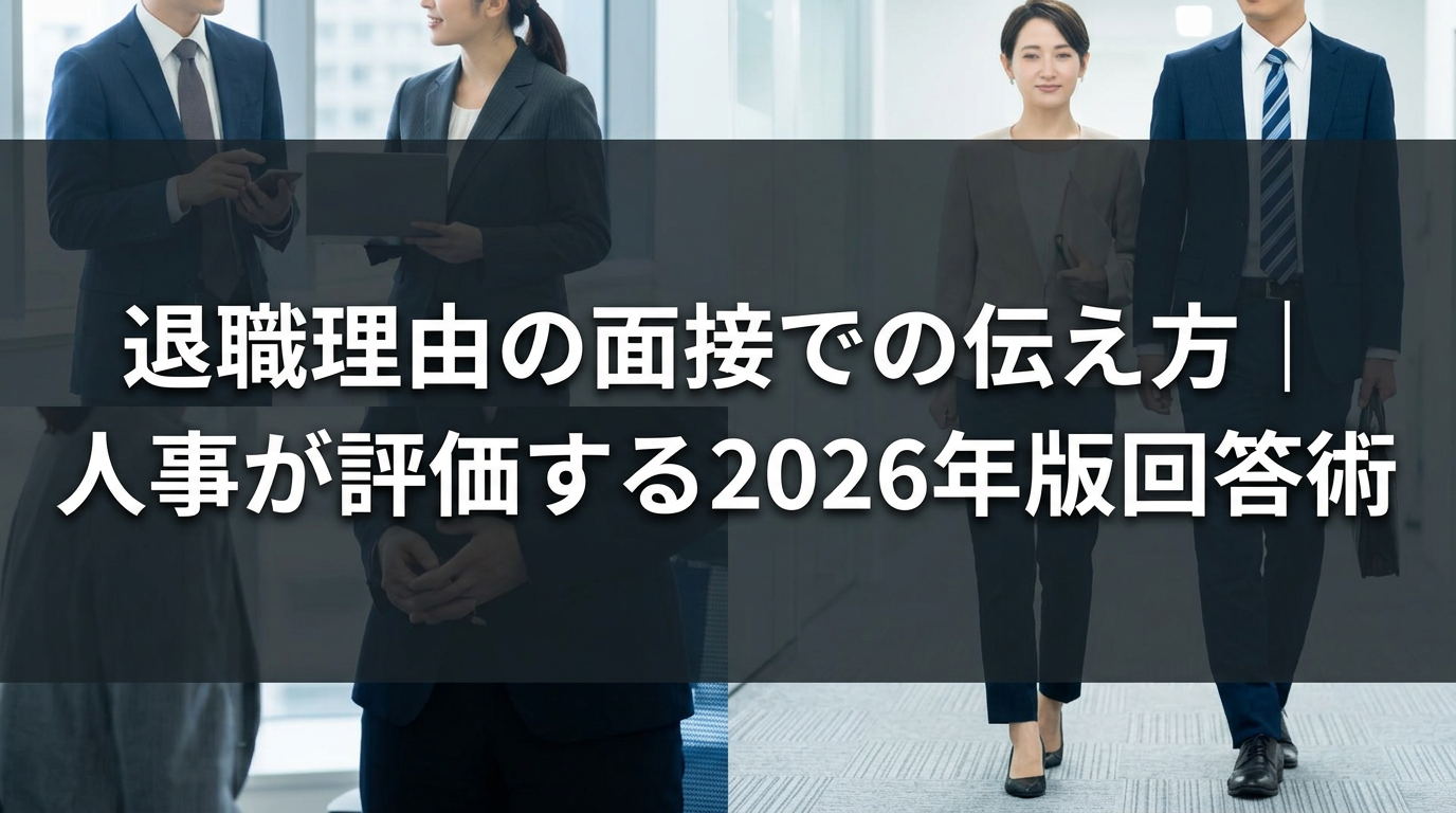 退職理由の面接での伝え方｜人事が評価する2026年版回答術