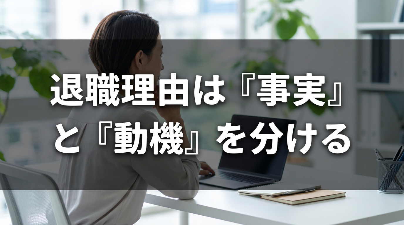 退職理由は『事実』と『動機』を分ける