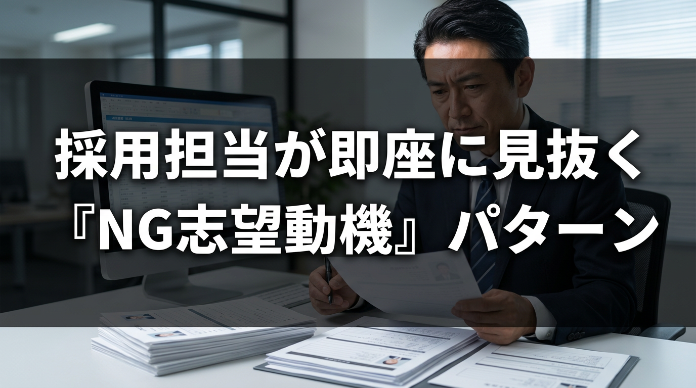 採用担当が即座に見抜く『NG志望動機』パターン