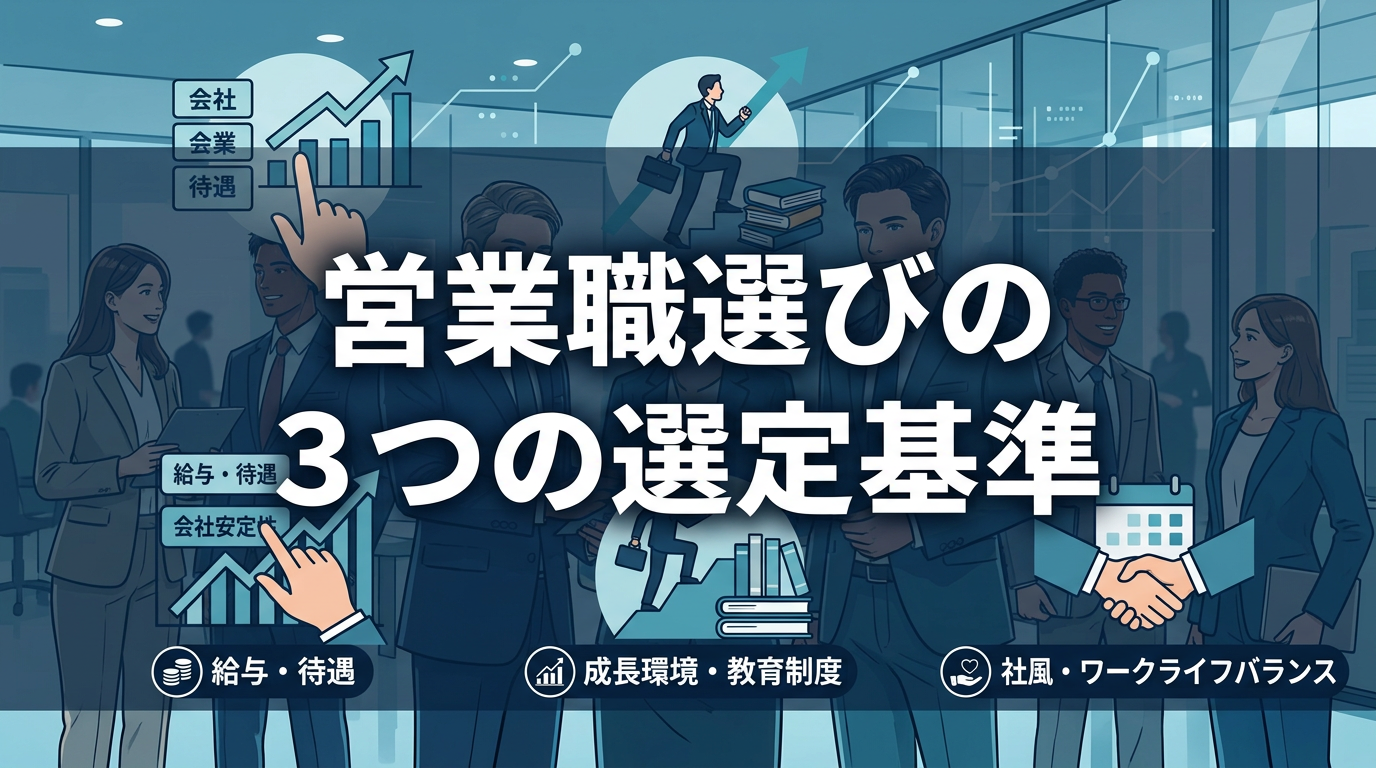 営業職選びの3つの選定基準