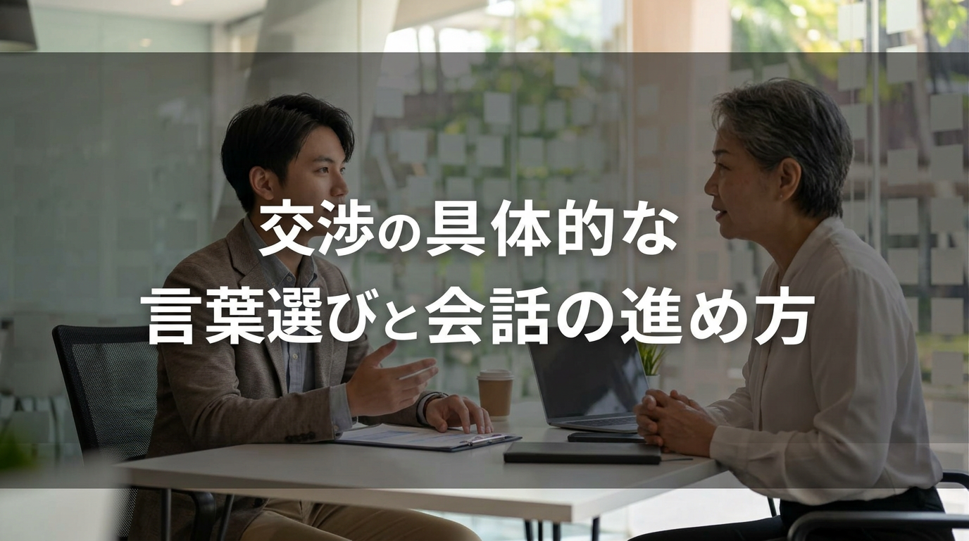 交渉の具体的な言葉選びと会話の進め方